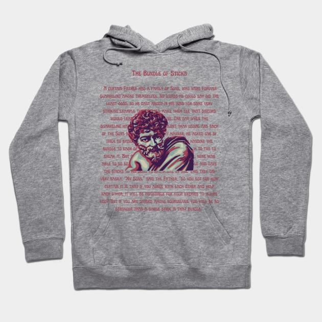 Aesop Portrait and Quote Hoodie by Slightly Unhinged